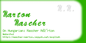 marton mascher business card